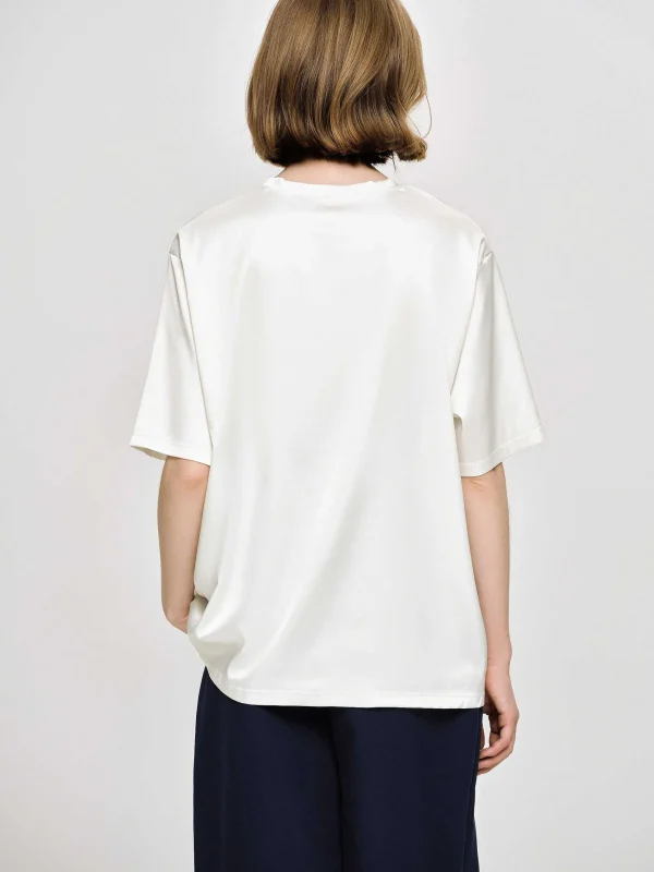 Source Unknown Accessories-Silky Satin T-Shirt, White