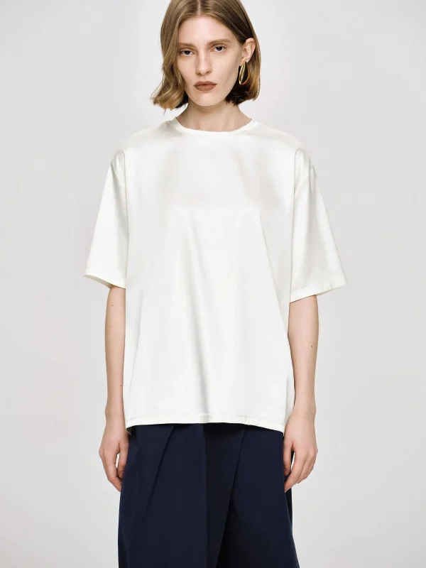 Source Unknown Accessories-Silky Satin T-Shirt, White