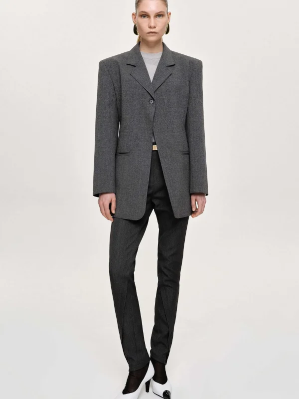 Source Unknown Outerwear-Single-Button Blazer, Charcoal