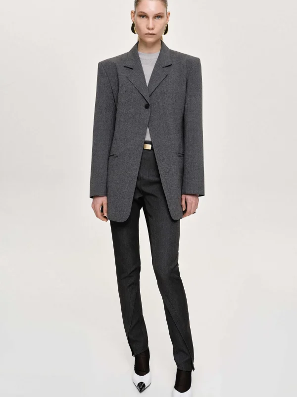 Source Unknown Clothing-Single-Button Blazer, Charcoal