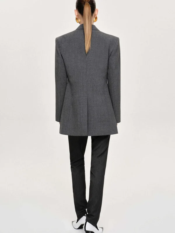 Source Unknown Clothing-Single-Button Blazer, Charcoal