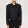 Source Unknown Accessories-Sisilia Bow Cropped Blazer, Black