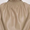 Source Unknown Accessories-Sleeveless Leather Top, Beige