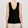 Source Unknown Accessories-Sleeveless Satin Top, Black