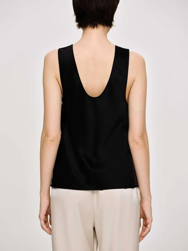 Source Unknown Accessories-Sleeveless Satin Top, Black