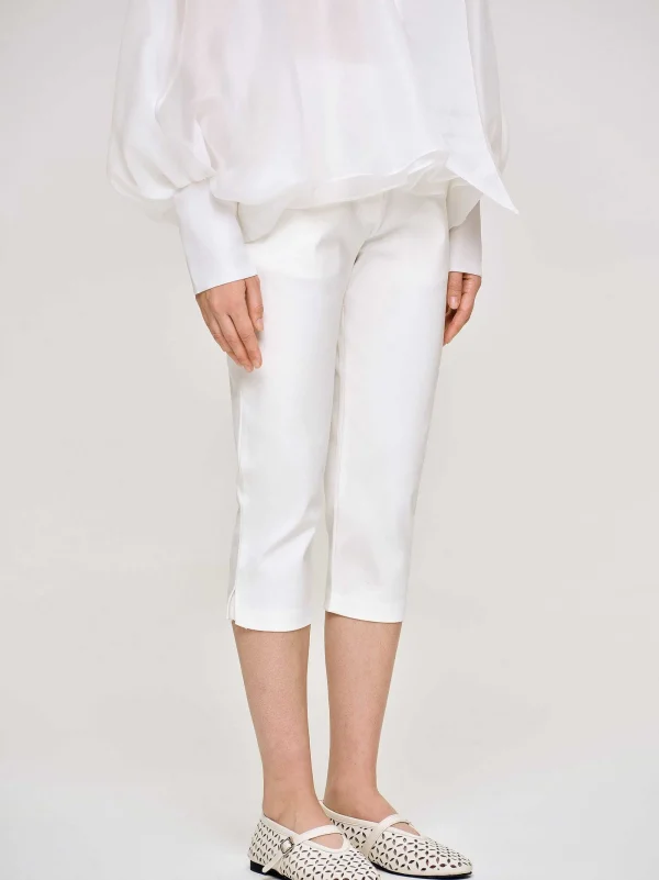 Source Unknown Clothing-Slim Capri Pants, White