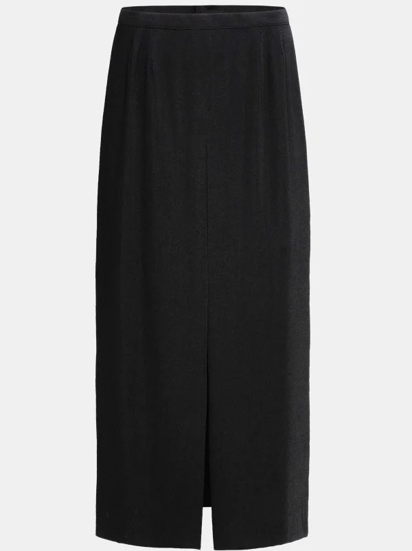 Source Unknown Clothing-Slit Maxi Skirt, Black