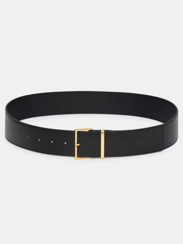 Source Unknown Clothing-Square Buckle Belt, Black