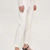 Source Unknown Bottoms-Straight Crop Cigarette Trousers, Ivory