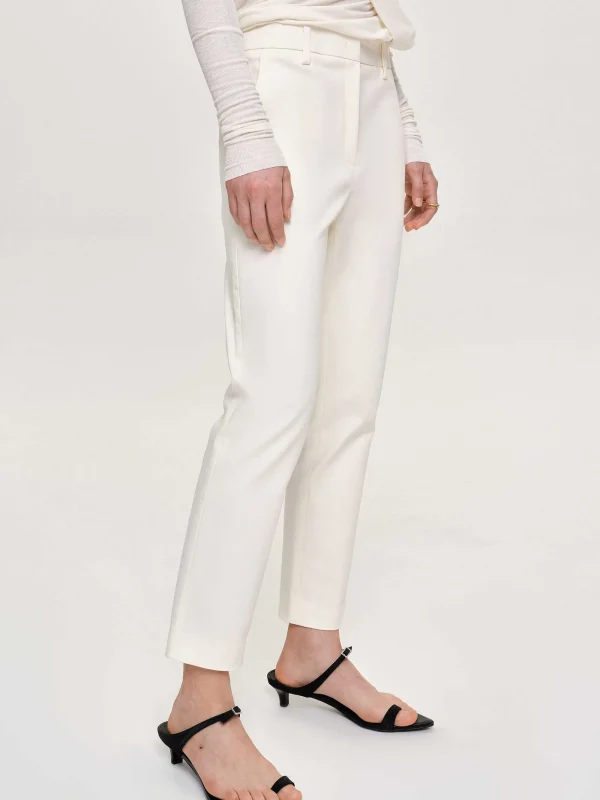 Source Unknown Clothing-Straight Crop Cigarette Trousers, Ivory