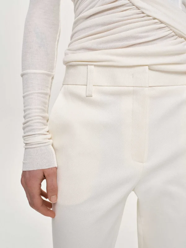 Source Unknown Clothing-Straight Crop Cigarette Trousers, Ivory