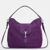 Source Unknown Clothing-Suede Hobo Bag, Plum