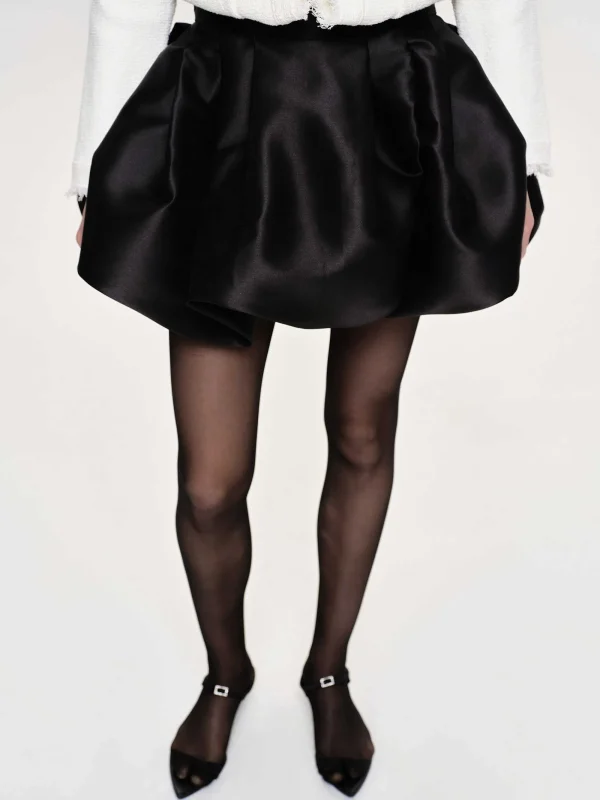 Source Unknown Clothing-Suki Bubble Hem Miniskirt, Black