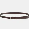 Source Unknown Accessories-Thin Leather Belt, Brown