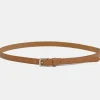 Source Unknown Accessories-Thin Leather Belt, Camel