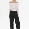 Source Unknown Accessories-Tova Off Shoulder Knit, Cream