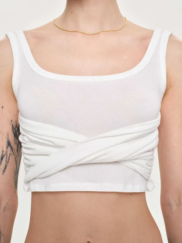 Source Unknown Clothing-Twist Tank Top, White