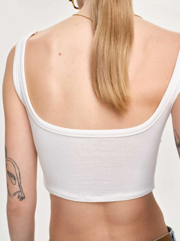 Source Unknown Clothing-Twist Tank Top, White