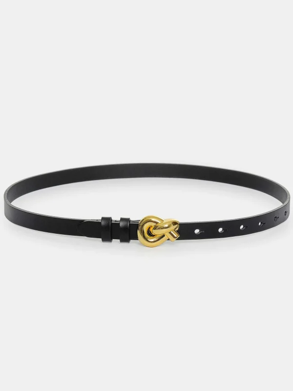 Source Unknown Clothing-Twisted Knot Buckle Belt, Black