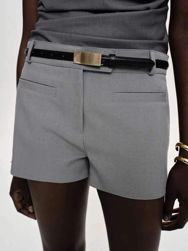 Source Unknown Clothing-Ulna Welt Pocket Shorts, Grey