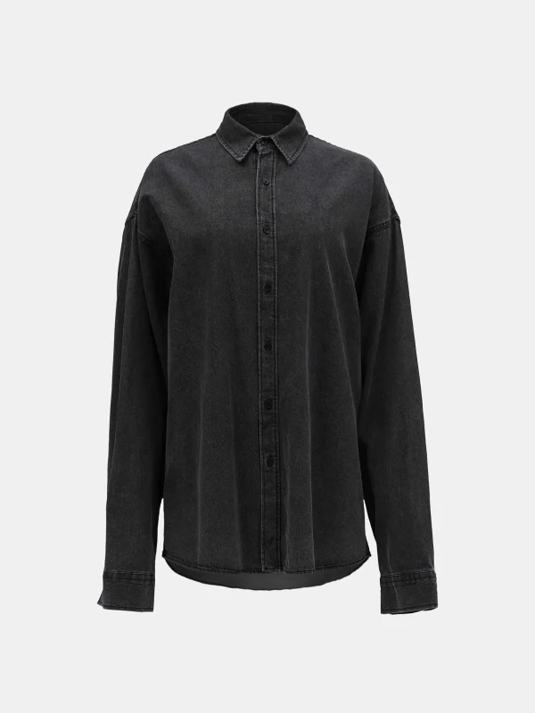 Source Unknown Accessories-Unisex Denim Shirt, Black Washed