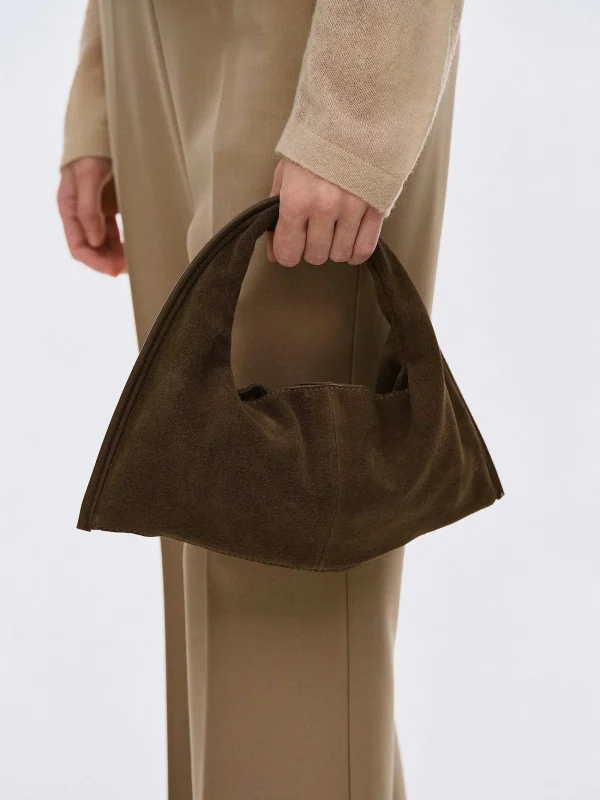 Source Unknown Clothing-Vida Suede Mini Tote Bag, Walnut