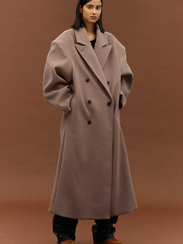 Source Unknown Clothing-Wallis Oversized Grandpa Coat, Latte