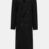 Source Unknown Clothing-Wallis Oversized Grandpa Coat, Black