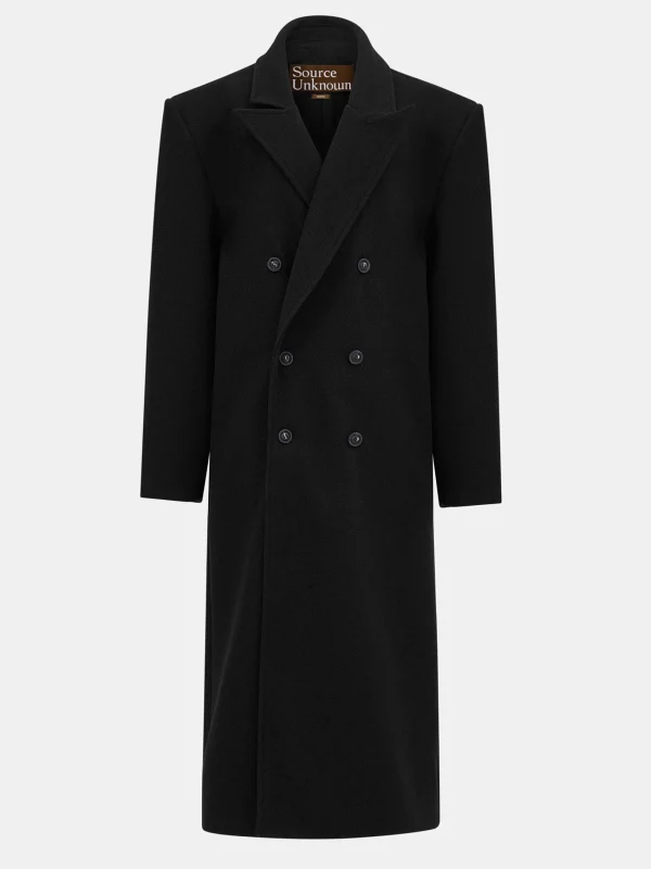 Source Unknown Outerwear-Wallis Oversized Grandpa Coat, Black