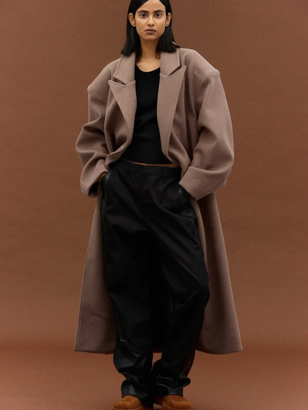 Source Unknown Clothing-Wallis Oversized Grandpa Coat, Latte