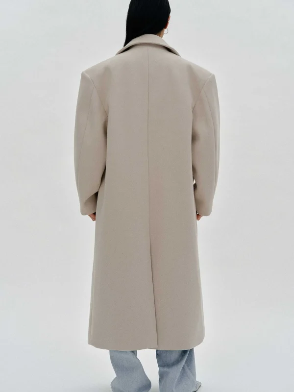 Source Unknown Outerwear-Wallis Oversized Grandpa Coat, Beige