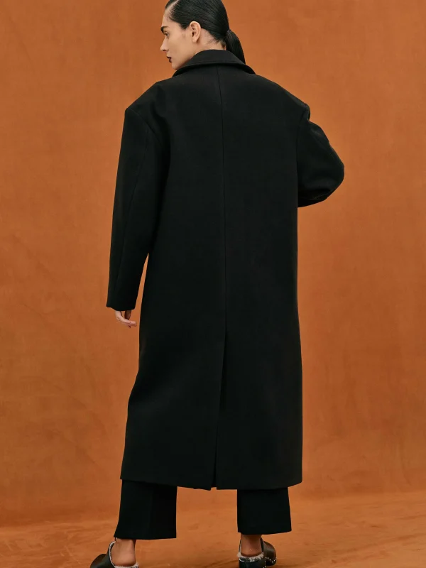 Source Unknown Clothing-Wallis Oversized Grandpa Coat, Black