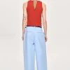 Source Unknown Bottoms-Wide-Leg Pintuck Trousers, Ice Blue