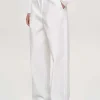 Source Unknown Bottoms-Wide-Leg Poplin Pants, White