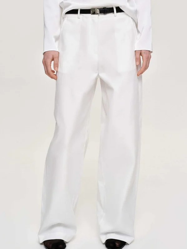 Source Unknown Bottoms-Wide-Leg Poplin Pants, White