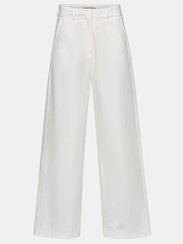 Source Unknown Clothing-Wide-Leg Poplin Pants, White